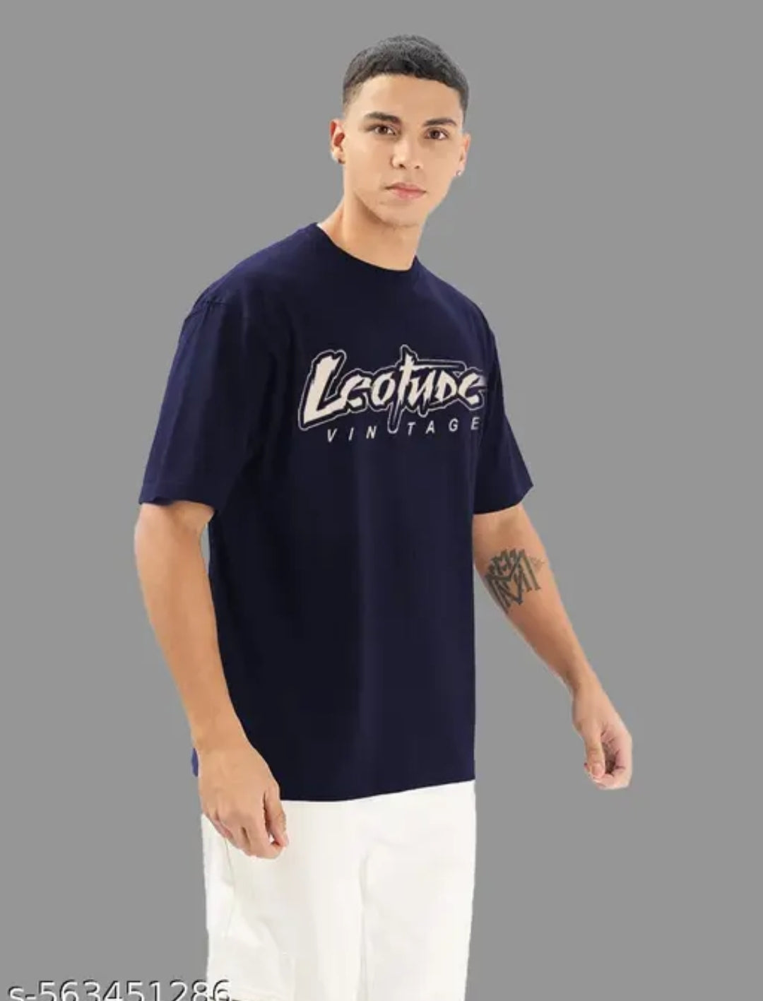 LEOTUDE HALF SLEVE OVERSIZED T-SHIRT MEN