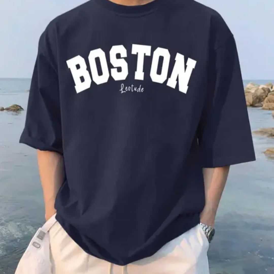 LEOTUDE HALF SLEEVEOVERSIZE T-SHIRT MIDNIGHT BLUE