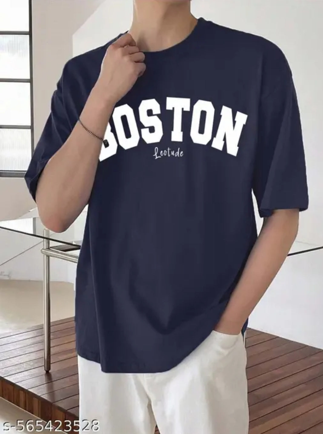 LEOTUDE HALF SLEEVEOVERSIZE T-SHIRT MIDNIGHT BLUE